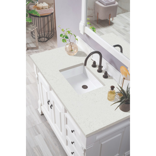 James Martin 147-V48-BW-3LDL Bright White Vanity Lime Delight Quartz Top