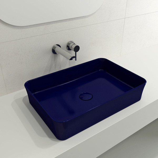 BOCCHI 1476-XXX-0125 Sottile 21.5 Inch Rectangle Vessel Fireclay Sink with Match