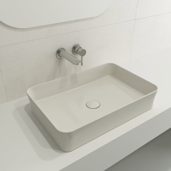 BOCCHI 1476-XXX-0125 Sottile 21.5 Inch Rectangle Vessel Fireclay Sink with Match
