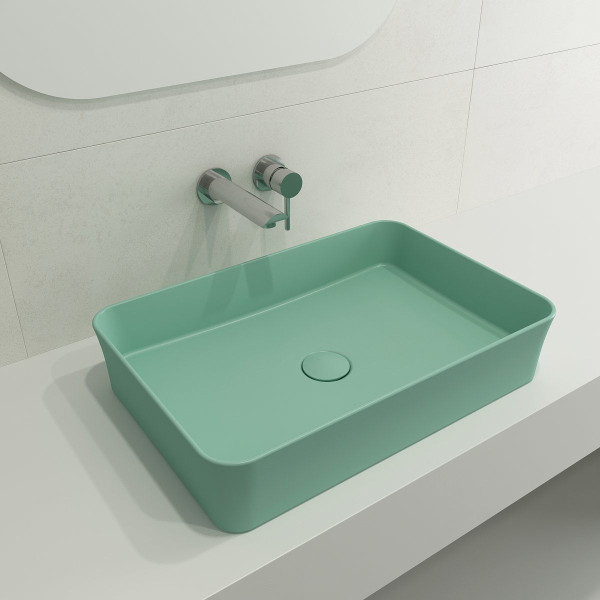 BOCCHI 1476-XXX-0125 Sottile 21.5 Inch Rectangle Vessel Fireclay Sink with Match