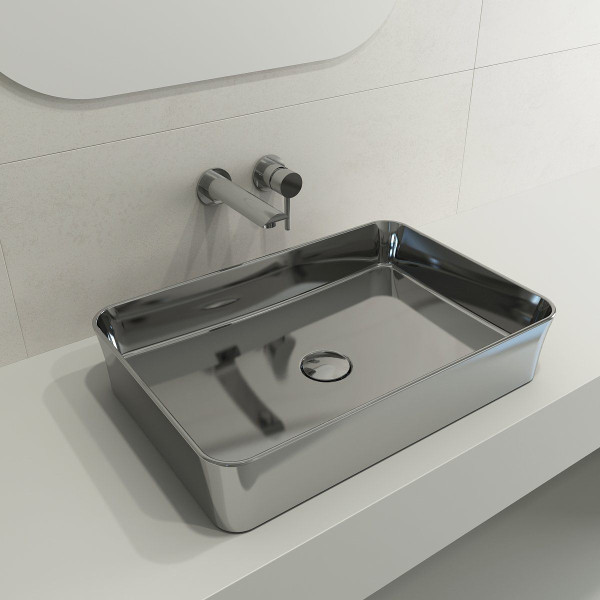 BOCCHI 1476-XXX-0125 Sottile 21.5 Inch Rectangle Vessel Fireclay Sink with Match