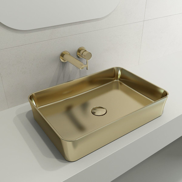 BOCCHI 1476-XXX-0125 Sottile 21.5 Inch Rectangle Vessel Fireclay Sink with Match