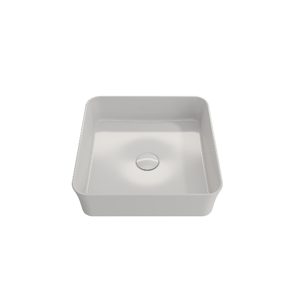 BOCCHI 1477-XXX-0125 Sottile Square Vessel Fireclay Sink w/ Matching Drain Cover