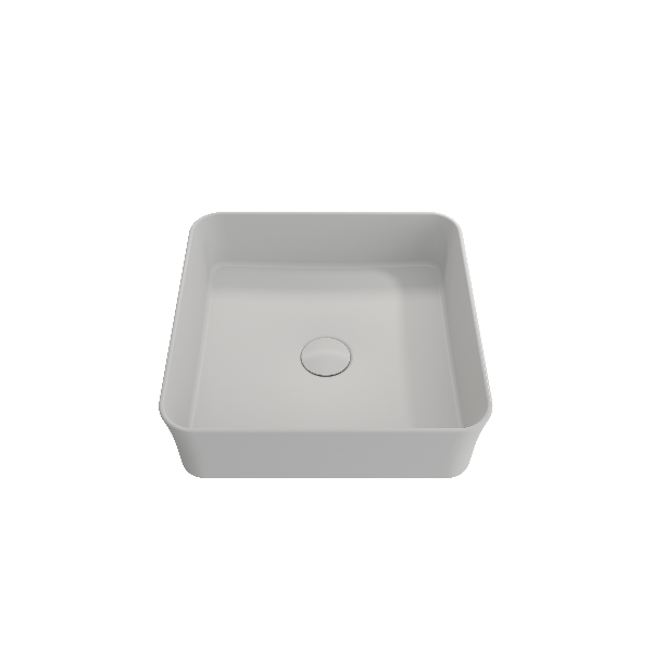 BOCCHI 1477-XXX-0125 Sottile Square Vessel Fireclay Sink w/ Matching Drain Cover