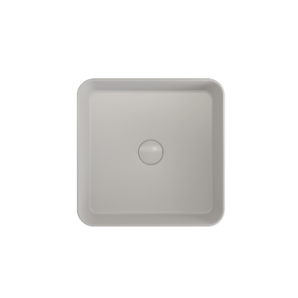 BOCCHI 1477-XXX-0125 Sottile Square Vessel Fireclay Sink w/ Matching Drain Cover