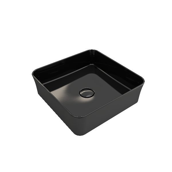 BOCCHI 1477-XXX-0125 Sottile Square Vessel Fireclay Sink w/ Matching Drain Cover