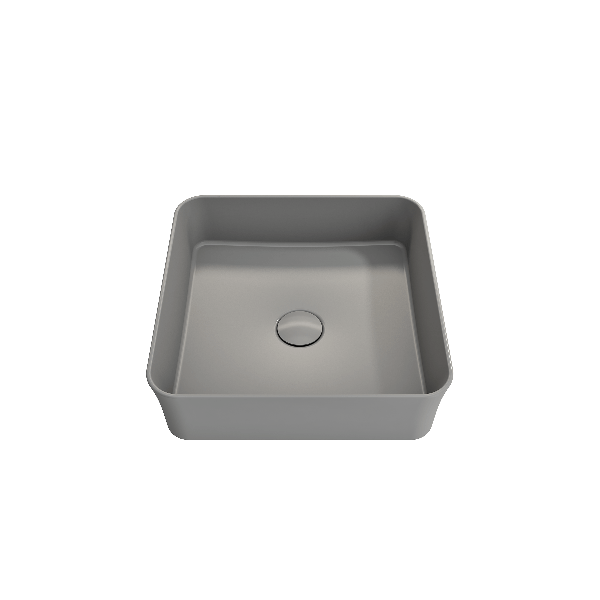 BOCCHI 1477-XXX-0125 Sottile Square Vessel Fireclay Sink w/ Matching Drain Cover