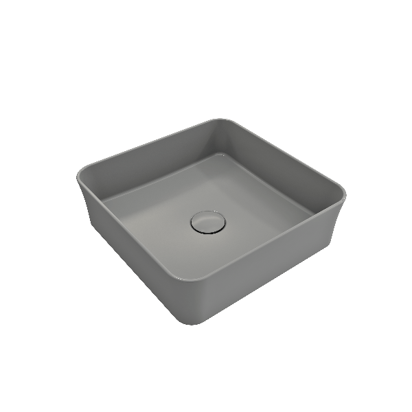 BOCCHI 1477-XXX-0125 Sottile Square Vessel Fireclay Sink w/ Matching Drain Cover