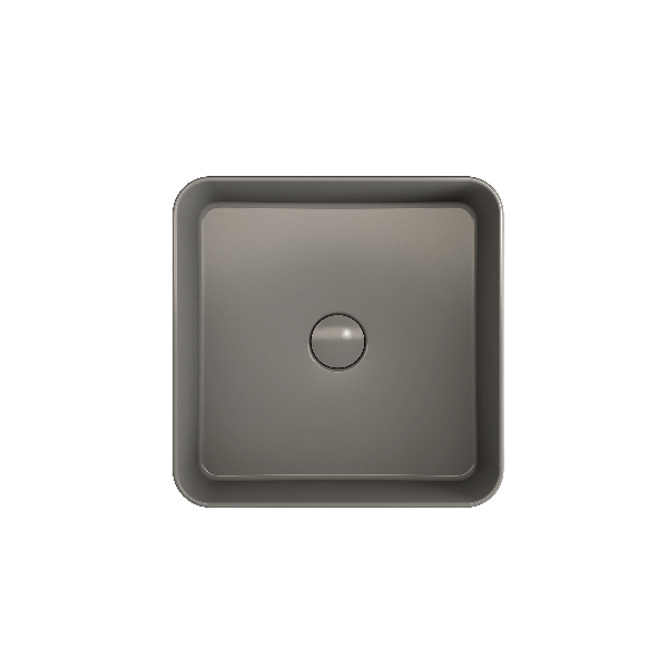 BOCCHI 1477-XXX-0125 Sottile Square Vessel Fireclay Sink w/ Matching Drain Cover