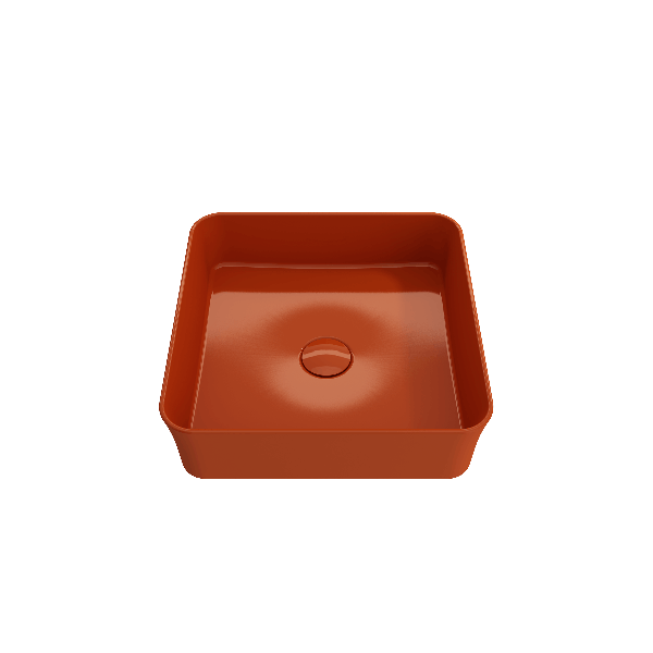 BOCCHI 1477-XXX-0125 Sottile Square Vessel Fireclay Sink w/ Matching Drain Cover