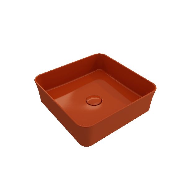 BOCCHI 1477-XXX-0125 Sottile Square Vessel Fireclay Sink w/ Matching Drain Cover