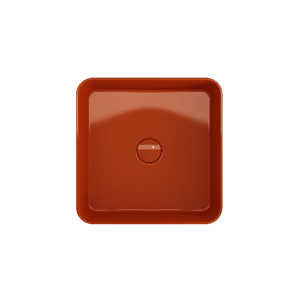 BOCCHI 1477-XXX-0125 Sottile Square Vessel Fireclay Sink w/ Matching Drain Cover