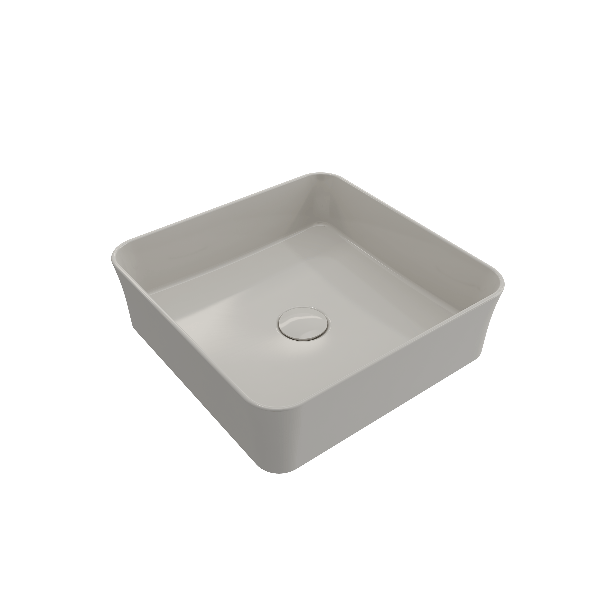 BOCCHI 1477-XXX-0125 Sottile Square Vessel Fireclay Sink w/ Matching Drain Cover