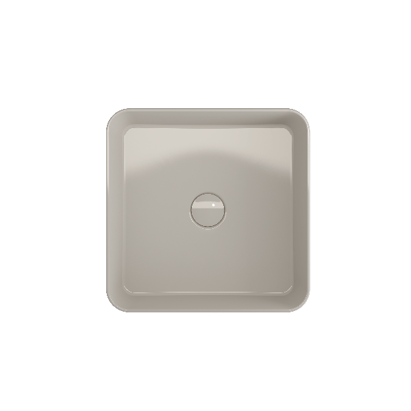BOCCHI 1477-XXX-0125 Sottile Square Vessel Fireclay Sink w/ Matching Drain Cover