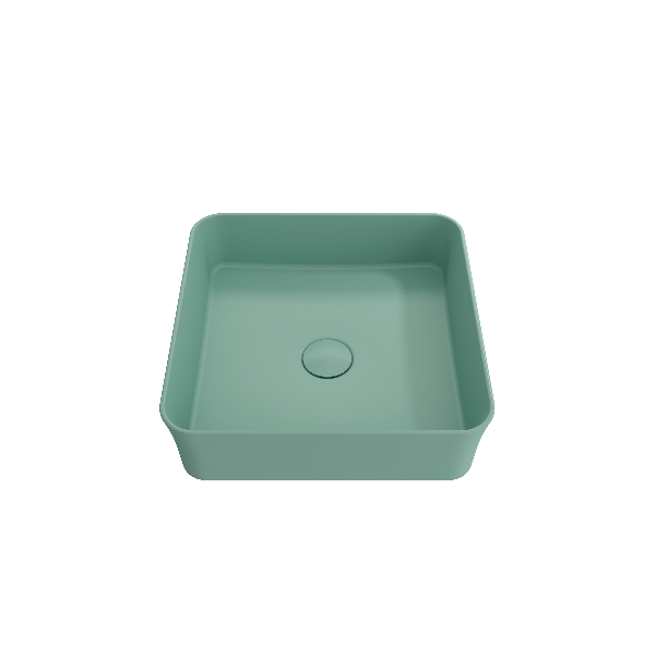 BOCCHI 1477-XXX-0125 Sottile Square Vessel Fireclay Sink w/ Matching Drain Cover