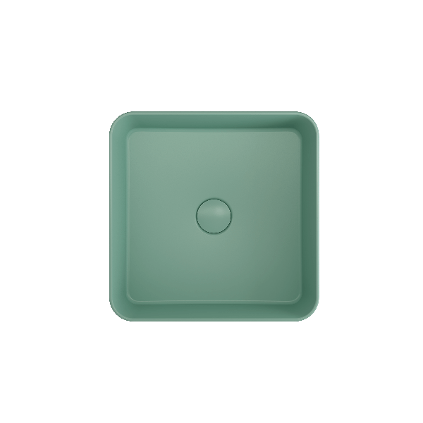 BOCCHI 1477-XXX-0125 Sottile Square Vessel Fireclay Sink w/ Matching Drain Cover