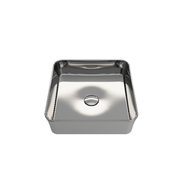 BOCCHI 1477-XXX-0125 Sottile Square Vessel Fireclay Sink w/ Matching Drain Cover
