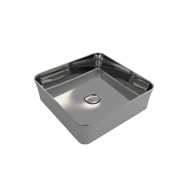 BOCCHI 1477-XXX-0125 Sottile Square Vessel Fireclay Sink w/ Matching Drain Cover