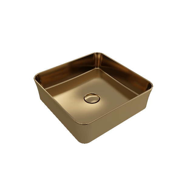 BOCCHI 1477-XXX-0125 Sottile Square Vessel Fireclay Sink w/ Matching Drain Cover