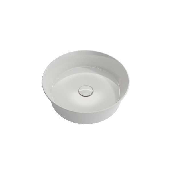 BOCCHI 1478-XXX-0125 Sottile 15 Inch Round Vessel Fireclay with Matching Drain C