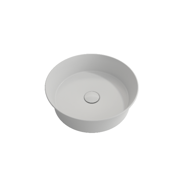 BOCCHI 1478-XXX-0125 Sottile 15 Inch Round Vessel Fireclay with Matching Drain C
