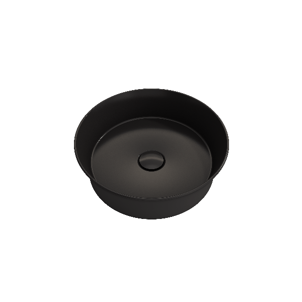 BOCCHI 1478-XXX-0125 Sottile 15 Inch Round Vessel Fireclay with Matching Drain C