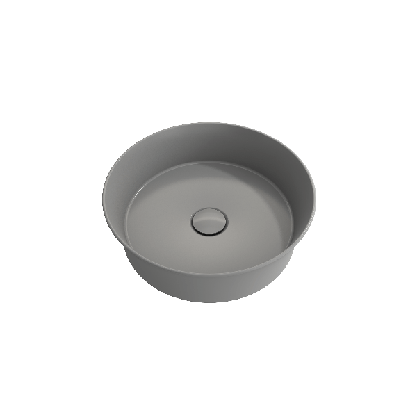 BOCCHI 1478-XXX-0125 Sottile 15 Inch Round Vessel Fireclay with Matching Drain C