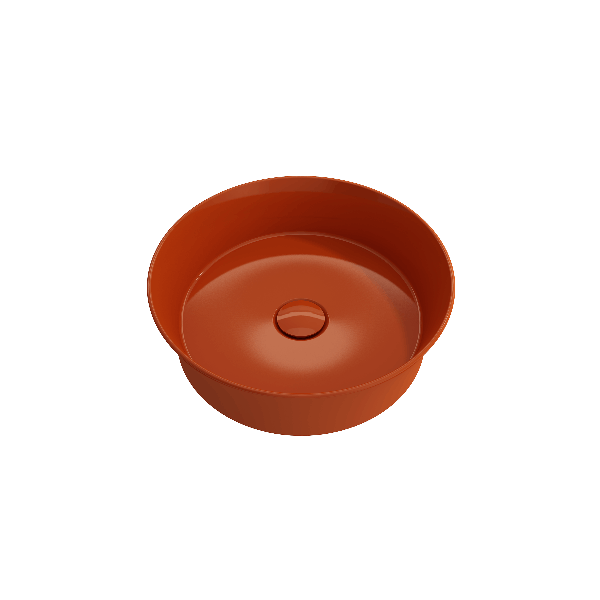 BOCCHI 1478-XXX-0125 Sottile 15 Inch Round Vessel Fireclay with Matching Drain C