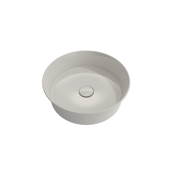 BOCCHI 1478-XXX-0125 Sottile 15 Inch Round Vessel Fireclay with Matching Drain C