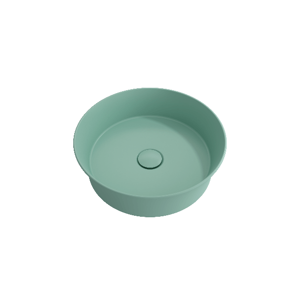 BOCCHI 1478-XXX-0125 Sottile 15 Inch Round Vessel Fireclay with Matching Drain C