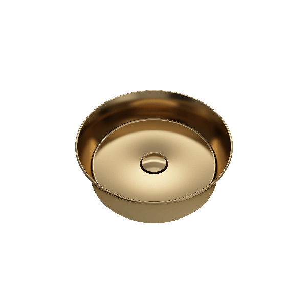 BOCCHI 1478-XXX-0125 Sottile 15 Inch Round Vessel Fireclay with Matching Drain C