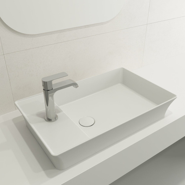 BOCCHI 1479-XXX-0126 Sottile 23.5 Inch 1-Hole Rectangle Vessel Fireclay Faucet D