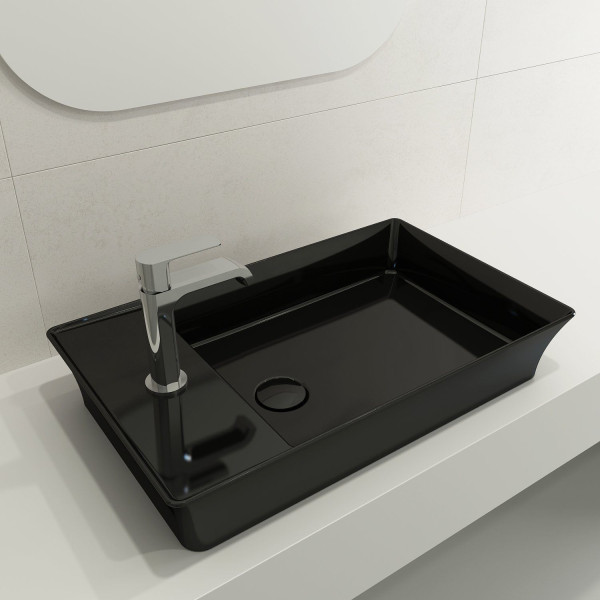 BOCCHI 1479-XXX-0126 Sottile 23.5 Inch 1-Hole Rectangle Vessel Fireclay Faucet D