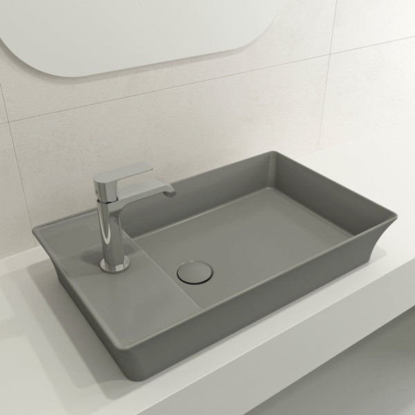 BOCCHI 1479-XXX-0126 Sottile 23.5 Inch 1-Hole Rectangle Vessel Fireclay Faucet D