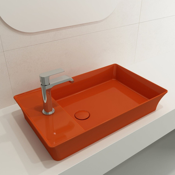 BOCCHI 1479-XXX-0126 Sottile 23.5 Inch 1-Hole Rectangle Vessel Fireclay Faucet D