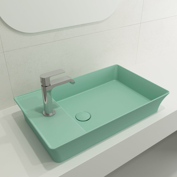 BOCCHI 1479-XXX-0126 Sottile 23.5 Inch 1-Hole Rectangle Vessel Fireclay Faucet D