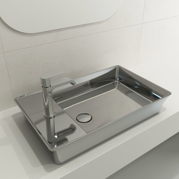 BOCCHI 1479-XXX-0126 Sottile 23.5 Inch 1-Hole Rectangle Vessel Fireclay Faucet D