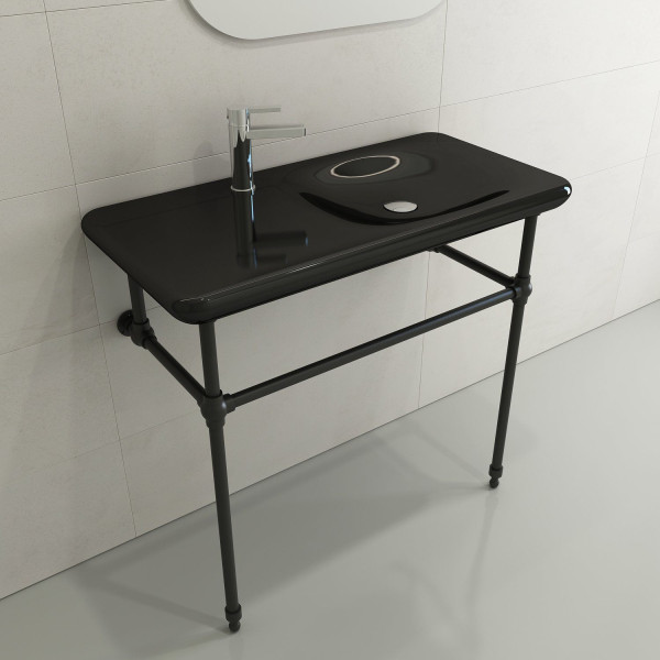 BOCCHI 1490-XXX-0126 Fenice 35.5 Inch 1-Hole Wall-Mounted Sink Fireclay