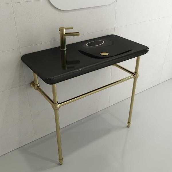 BOCCHI 1490-XXX-0126 Fenice 35.5 Inch 1-Hole Wall-Mounted Sink Fireclay
