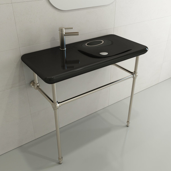 BOCCHI 1490-XXX-0126 Fenice 35.5 Inch 1-Hole Wall-Mounted Sink Fireclay
