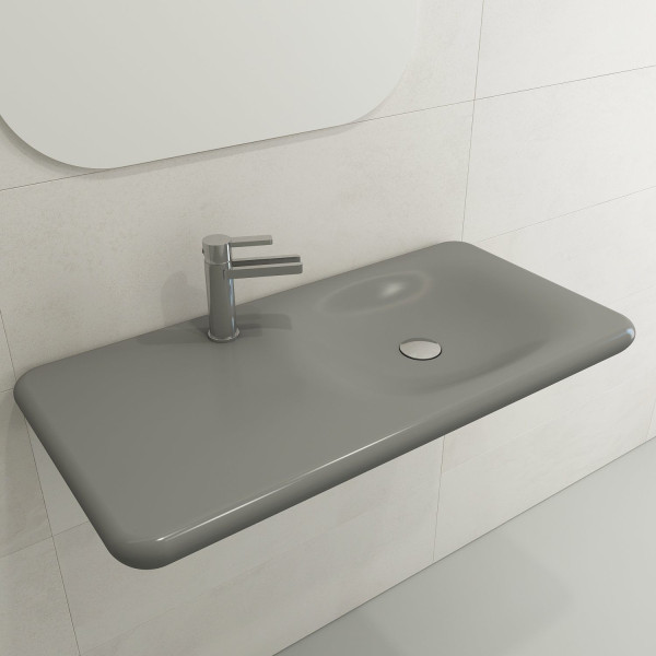 BOCCHI 1490-XXX-0126 Fenice 35.5 Inch 1-Hole Wall-Mounted Sink Fireclay