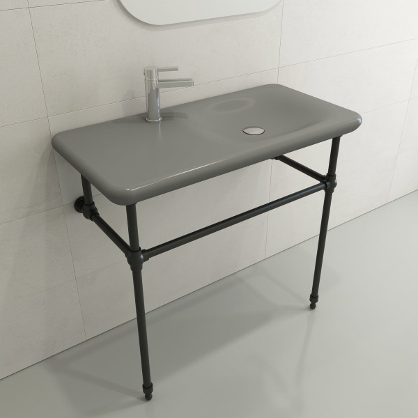 BOCCHI 1490-XXX-0126 Fenice 35.5 Inch 1-Hole Wall-Mounted Sink Fireclay