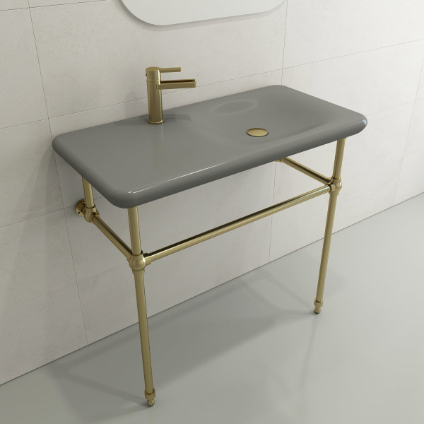 BOCCHI 1490-XXX-0126 Fenice 35.5 Inch 1-Hole Wall-Mounted Sink Fireclay