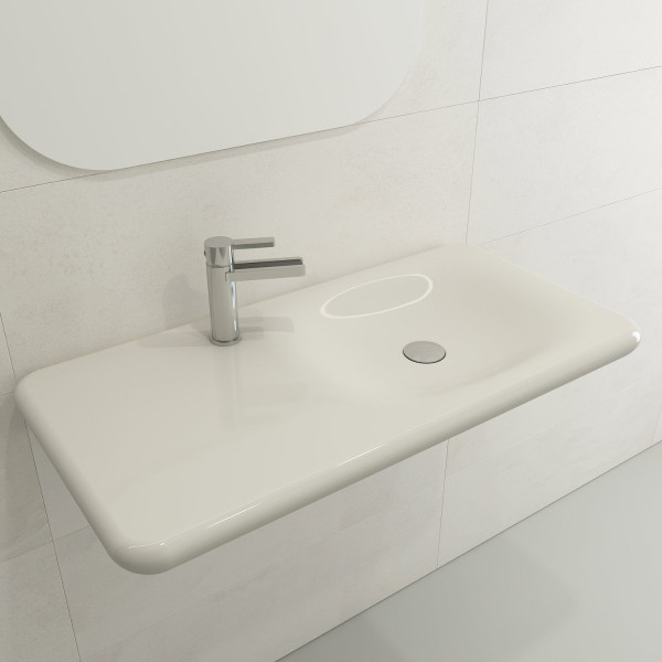 BOCCHI 1490-XXX-0126 Fenice 35.5 Inch 1-Hole Wall-Mounted Sink Fireclay