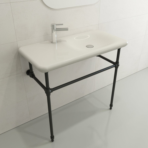 BOCCHI 1490-XXX-0126 Fenice 35.5 Inch 1-Hole Wall-Mounted Sink Fireclay
