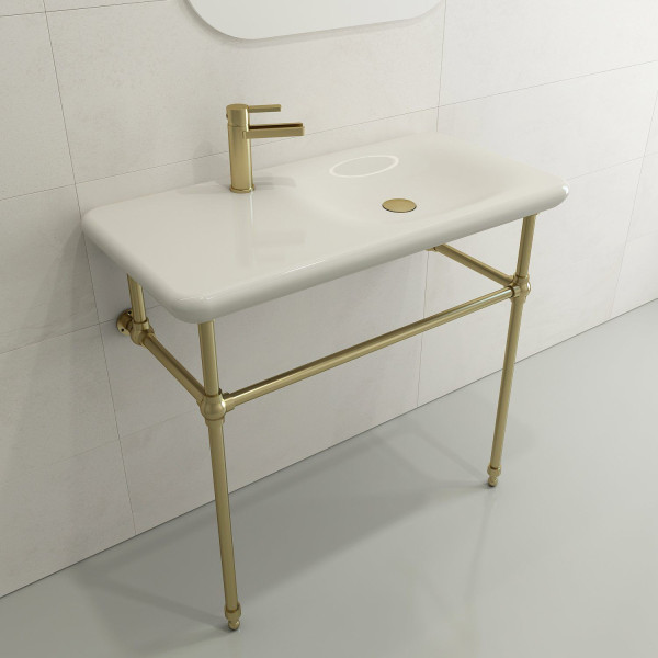 BOCCHI 1490-XXX-0126 Fenice 35.5 Inch 1-Hole Wall-Mounted Sink Fireclay