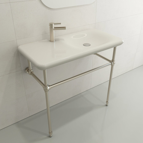 BOCCHI 1490-XXX-0126 Fenice 35.5 Inch 1-Hole Wall-Mounted Sink Fireclay