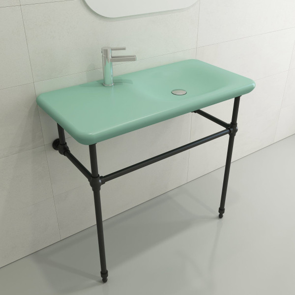 BOCCHI 1490-XXX-0126 Fenice 35.5 Inch 1-Hole Wall-Mounted Sink Fireclay