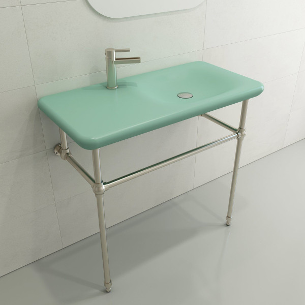 BOCCHI 1490-XXX-0126 Fenice 35.5 Inch 1-Hole Wall-Mounted Sink Fireclay