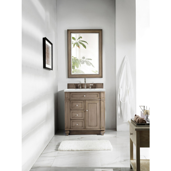 James Martin 157-V30-WW-3ENC Bristol 30" Single Vanity w/ Ethereal Noctis Quartz